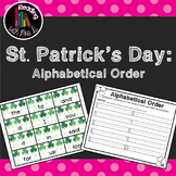 Saint Patrick's Day Dolch Alphabetical Order