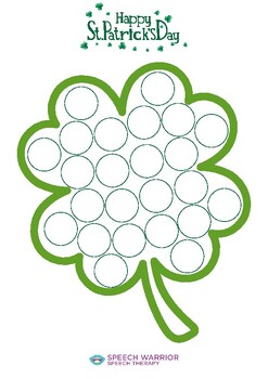 Saint Patrick's Day Dot Art by Speech Warrior Speech Therapy | TPT