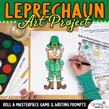 Preview of Saint Patrick's Day Art Project: Roll a Leprechaun Game & Elementary Art Lesson