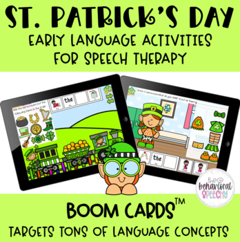 Preview of Saint Patrick's Day Early Language BOOM Cards for Speech Therapy