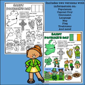 Saint Patrick's Day Fact Sheet for Early Readers by Starlight Treasures