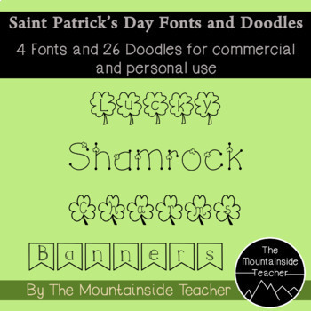 Preview of Saint Patrick's Day Fonts, Doodles, and Clipart