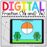 Saint Patrick's Day Fraction 1/2 and 1/4 Digital Activity 