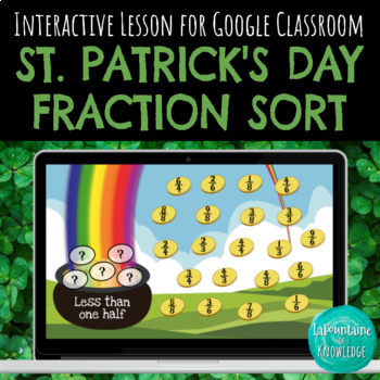 Preview of Saint Patrick's Day Fraction Sort Interactive Lesson for Google Classroom