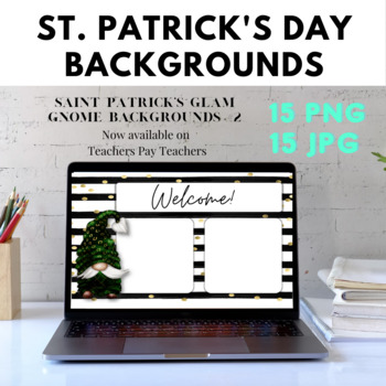 Preview of Saint Patrick's Day Glam Gnome Slides Backgrounds Set #2