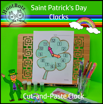 Preview of Telling Time | Clocks | Saint Patrick's Day | Math | Cut-and-Paste Activity