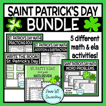 Preview of Saint Patrick's Day Math and Writing Activities BUNDLE