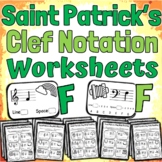 Saint Patrick's Day Music Worksheets | Clef Notation Activities