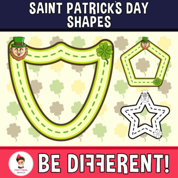 Preview of Saint Patricks Day Shapes Clipart Guided Set Motor Skills Pencil Control 2D