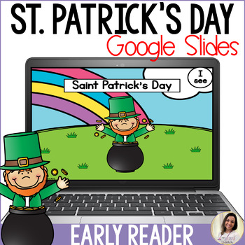 Preview of St. Patrick's Day Sight Words Book GOOGLE SLIDES Emergent Reader | I SPY