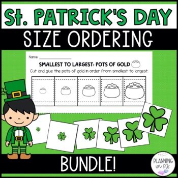 Preview of Saint Patrick's Day Size Ordering Activities for March | Order by Size