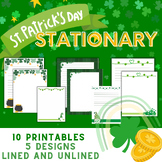 Saint Patrick's Day Stationary with writing prompts
