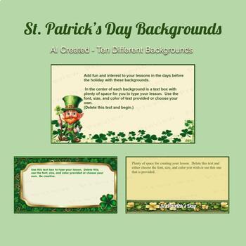 Preview of Saint Patrick's Day  Themed Backgrounds - AI Created