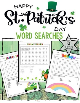 Preview of Saint Patrick's Day Word Search Activity Pack