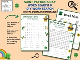 Saint Patrick's Day Word Search & DIY Set, Class Activity,