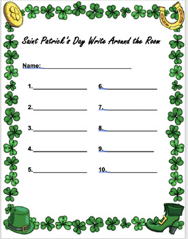 Preview of Saint Patrick's Day Write Around the Room