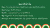 Saint Patrick's Day and Ireland Mini Lesson Slideshow