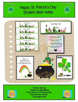 Preview of Saint Patrick's Day candy cards