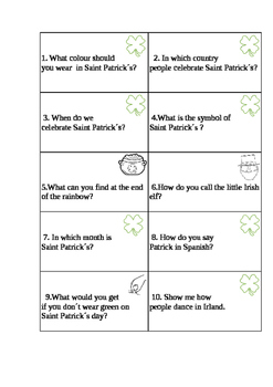 Preview of Saint Patrick´s ESL card game