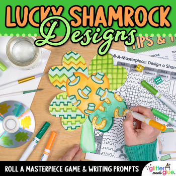 Preview of St Patrick's Day Activities: Shamrock Art Project, Roll a Dice Game, & Sub Plan