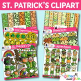 Saint Patricks Day Clipart & Digital Paper Bundle: Leprech