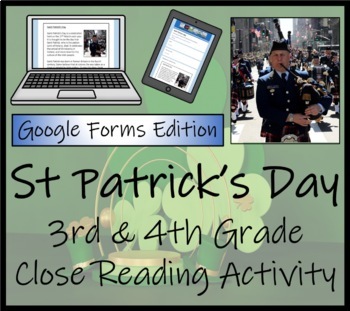 Preview of Saint Patricks Day Close Reading Digital & Print | 3rd Grade & 4th Grade