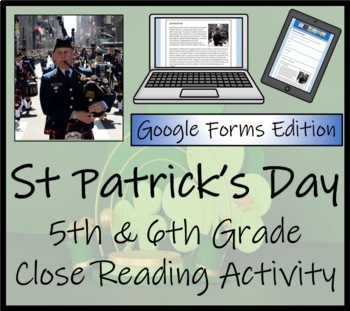 Preview of Saint Patricks Day Close Reading Digital & Print | 5th Grade & 6th Grade