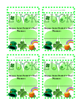 Happy St. Patrick's Day Printable Tags