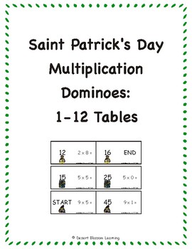 Preview of Saint Patrick’s Day Multiplication Dominoes: 1-12 Tables eBook