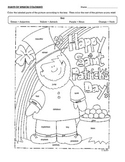 Saint Patrick's Day Parts of Speech Coloring Page