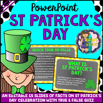 Preview of Saint Patricks Day PowerPoint (All About St Patrick’s Day Facts with Quiz)