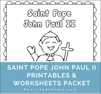 Preview of Saint Pope John Paul II Printables Activity Packet