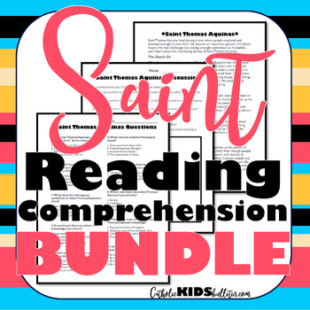 Preview of Saint Reading Comprehension BUNDLE: Build Reading Skills & Learn about Catholics