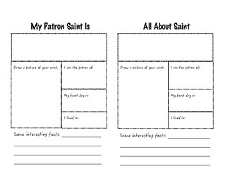 Preview of Saint Research Graphic Organizer