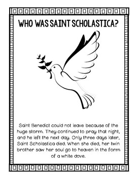 St. Scholastica Prayer Card