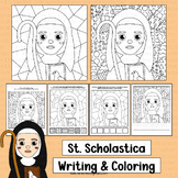Saint Scholastica Coloring Pages Writing Activities Cathol