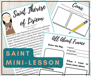 Preview of Saint Thérèse of Lisieux Workbook