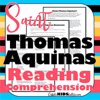 Preview of Saint Thomas Aquinas: Reading Comprehension Passage & Questions: Easy Lesson!