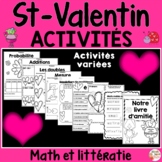 Saint-Valentin Math et Littératie - Français - French Vale