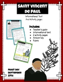 Saint Vincent de Paul Informational Text and Activity Page