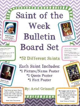 Preview of Catholic "Saint of the Week" Bulletin Board Set