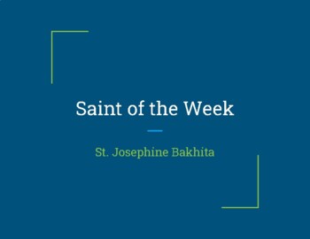 Preview of Saint Josephine Bakhita -Saint of the week free sample