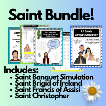 Preview of Saints Bundle #2- Includes Informational Texts, Activity Sheets and a Simulation