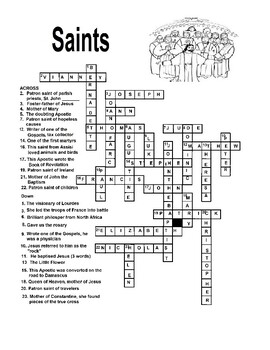 Catholic Saints Crossword Puzzle Christianity TpT