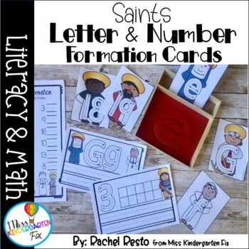 Preview of Saints Letter and Number Handwriting Cards