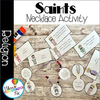 Preview of Saints Necklace Retelling Activity | All Saints Day Religious