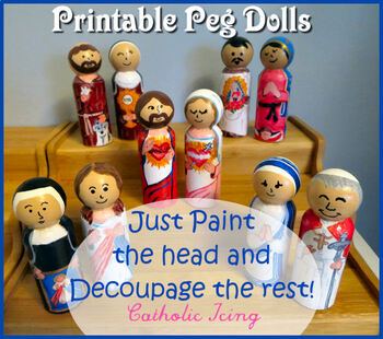 Preview of Saints Peg Dolls: Saint Set #1 (Just Paint the Head and Face)