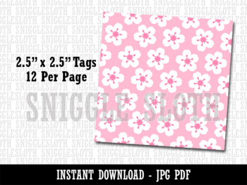Preview of Sakura Cherry Blossoms Cookie Gift Bag Tag Printable Digital Download