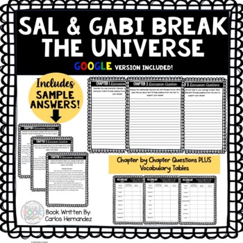 Preview of Sal & Gabi Break the Universe - Novel Study with Sample Answers - PDF & GOOGLE