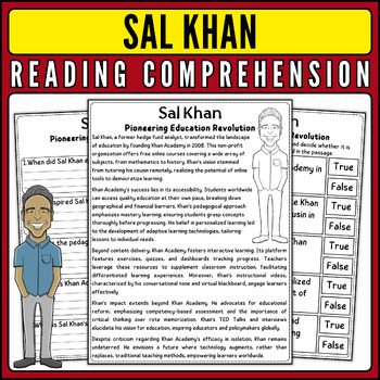 Preview of Sal Khan Nonfiction Reading Passage & Quiz for AAPI Heritage Month